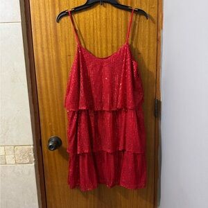 Red sequins mini dress!